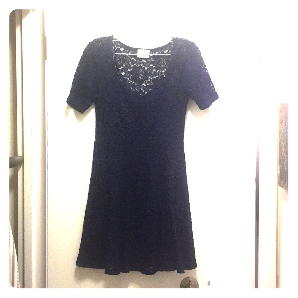 Navy blue all over lace dress